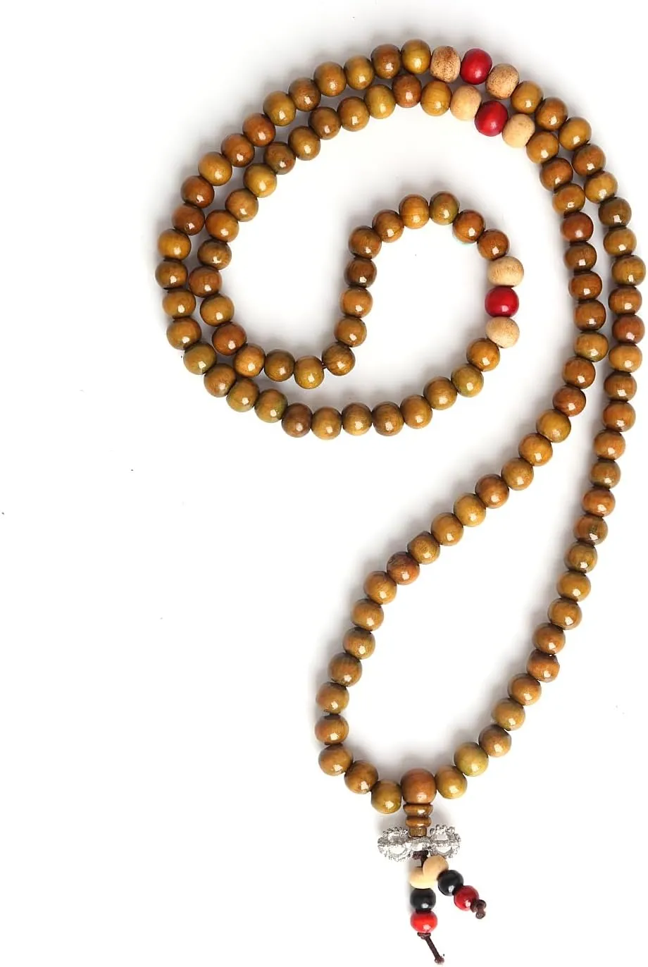 108 Mala Beads Bracelets Meditation Necklace 3pc 8mm Wood Prayer Beads Buddhist Wooden Necklace for Men and Women