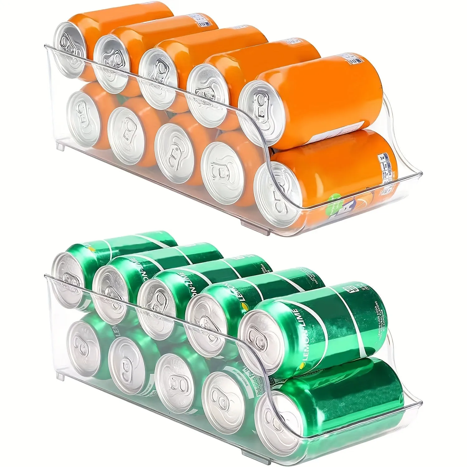 1PC Clear Plastic Fridge Organizer with Can Dispenser  Ultimate Kitchen Accessory