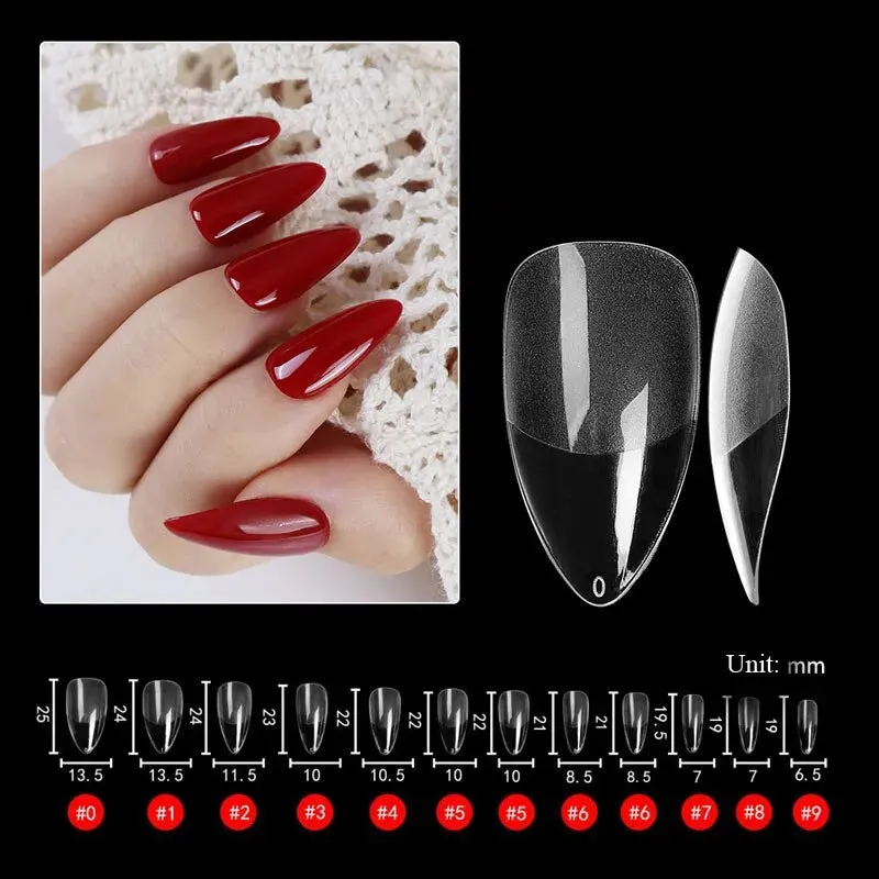 240pcs False Nails Coffin Semi Frosted Full Cover Mid Length Nail Tips Art Accessories Tool