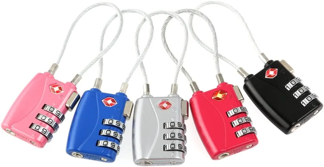 2pcs Suitcase Locks 3- Combination Padlocks for Luggage TSA Approved Black Blue Zinc Alloy