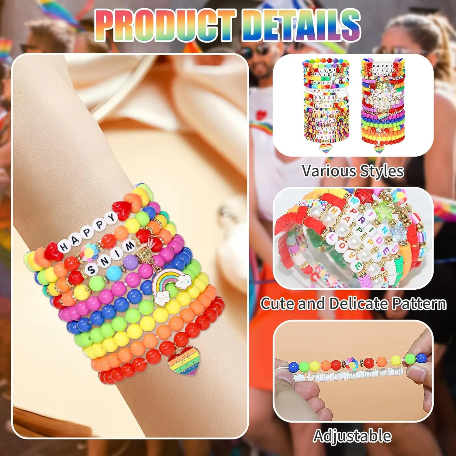 40 Pcs Bracelets for Women Stretch Stackable Elastic Layering Friendship Bracelet, Boho Summer Beach Jewelry Party Favors Gift Party Supplies