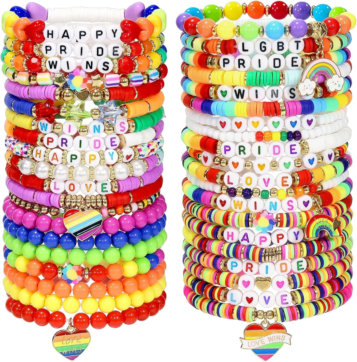 40 Pcs Bracelets for Women Stretch Stackable Elastic Layering Friendship Bracelet, Boho Summer Beach Jewelry Party Favors Gift Party Supplies