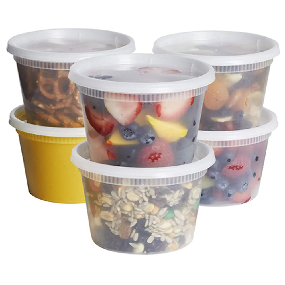 48 Ct Deli Containers w/ Lids 16oz BPA-Free Plastic Meal Prep Clear Food Storage