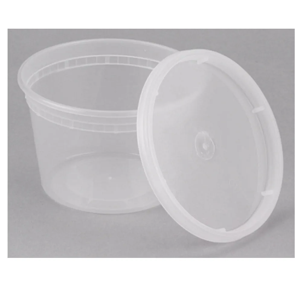 48 Ct Deli Containers w/ Lids 16oz BPA-Free Plastic Meal Prep Clear Food Storage