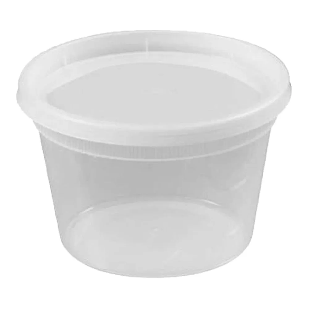 48 Ct Deli Containers w/ Lids 16oz BPA-Free Plastic Meal Prep Clear Food Storage