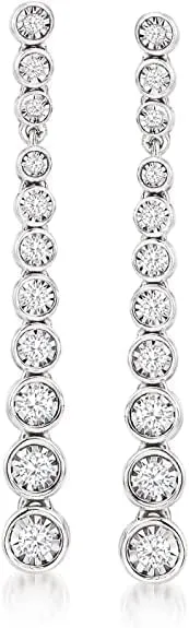 4CT Round Cut Wedding Earrings Dangle Drop Earrings for Women Drop And Dangle Earrings 14k White Gold Plated For Woman's
