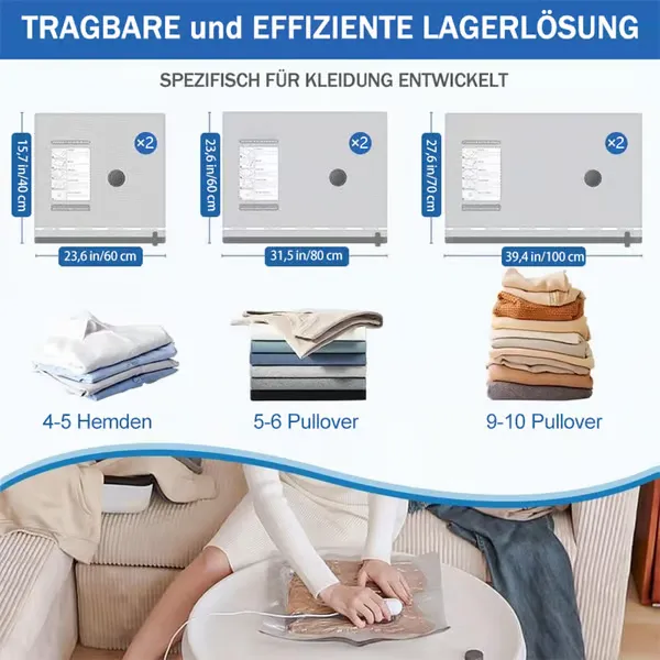 6-Pack USB Electric Vacuum Compression Bags  Save Space, Travel Light!