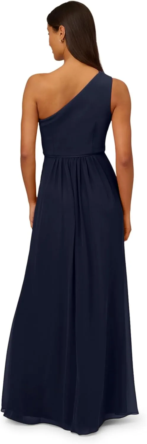 Adrianna Papell Women's One Shoulder Chiffon Gown
