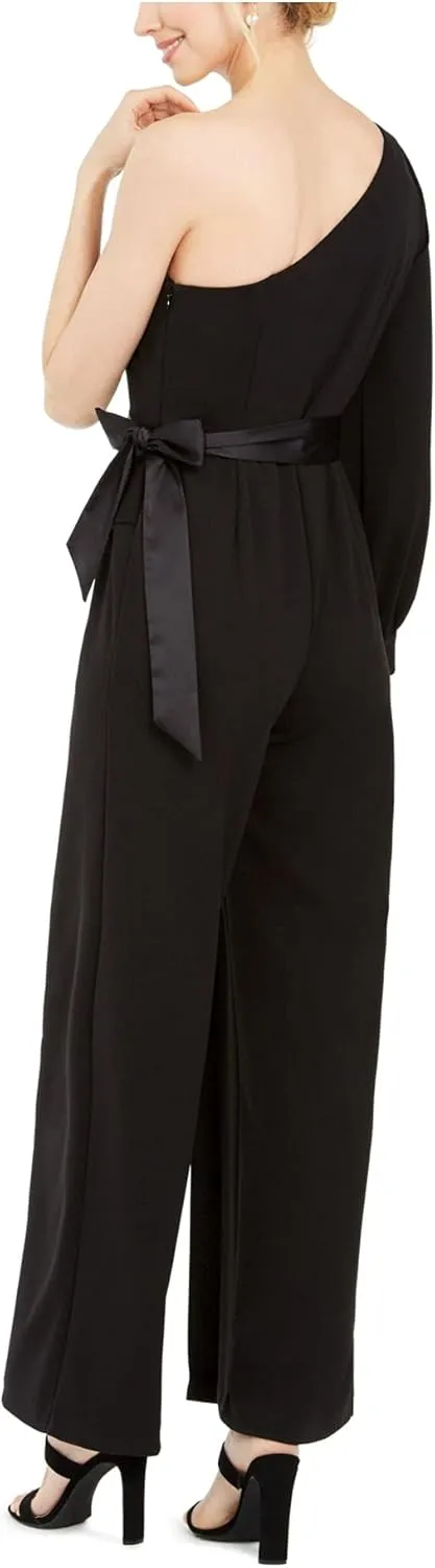 Adrianna Papell womens One Shoulder Crepe Jumpsuit