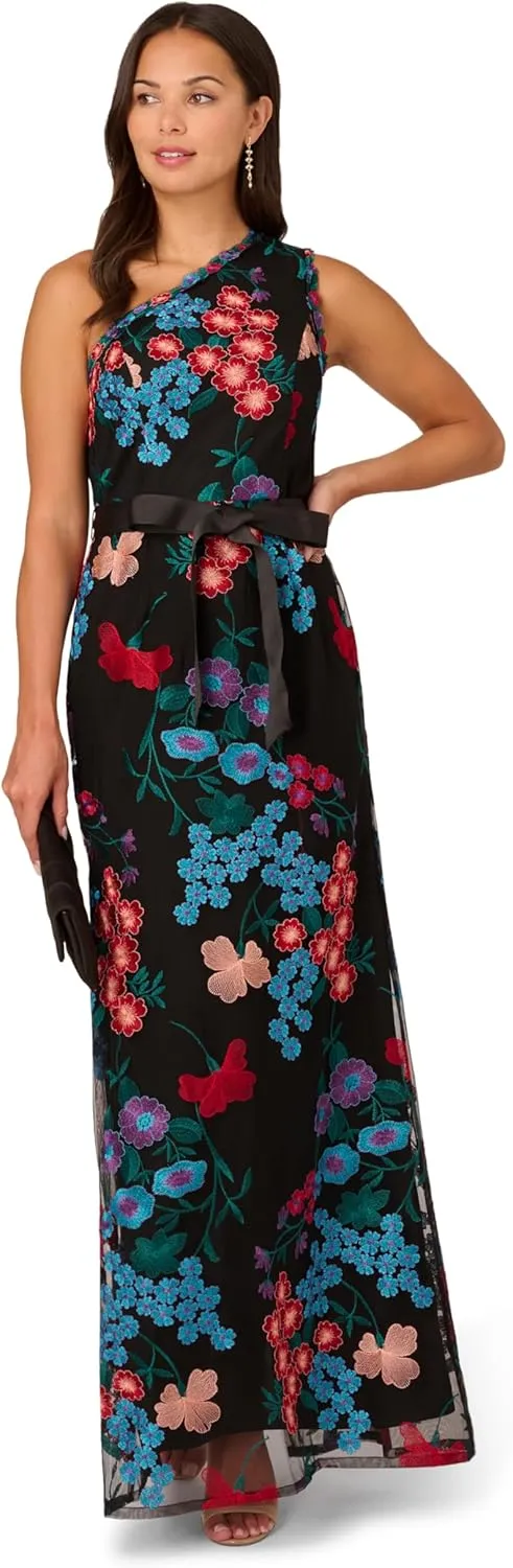 Adrianna Papell Women's One Shoulder Gown