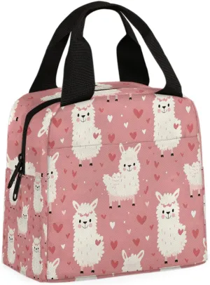 Alpaca Llama Lunch Bag Cute Alpaca Tote Lunch Bag Reusable Lunch Box Leakproof Cooler Bag
