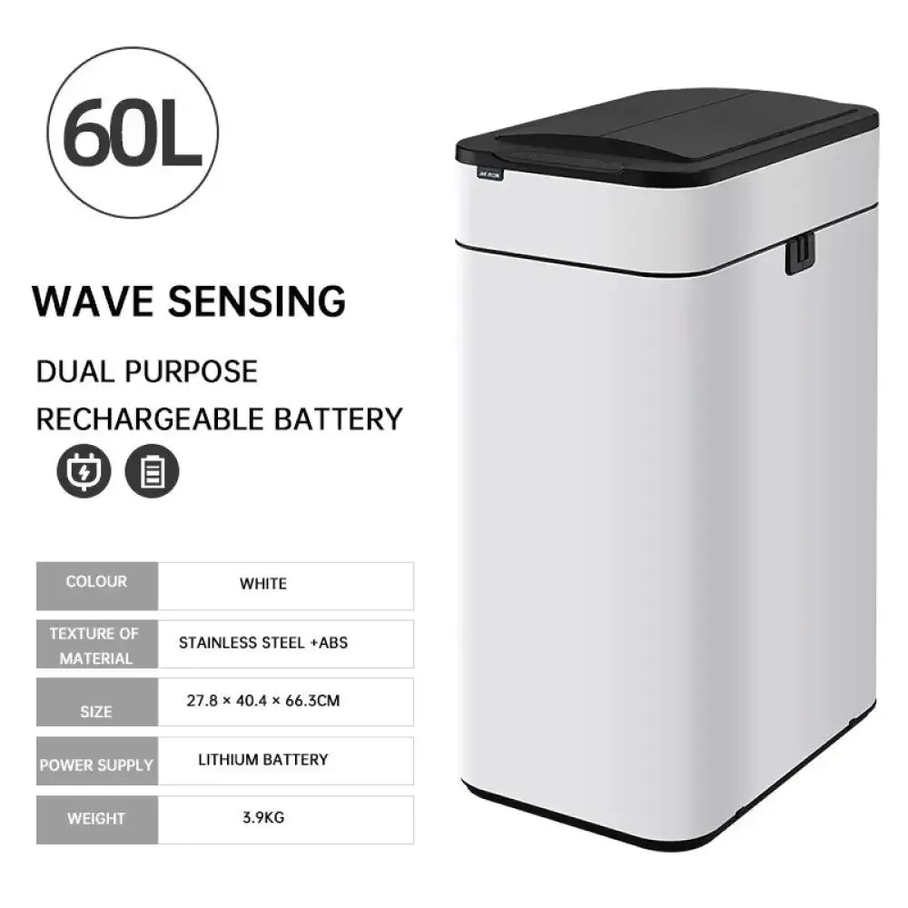 Automatic Smart Large Capacity Induction Trash can with Lid for Kitchen, Living Room