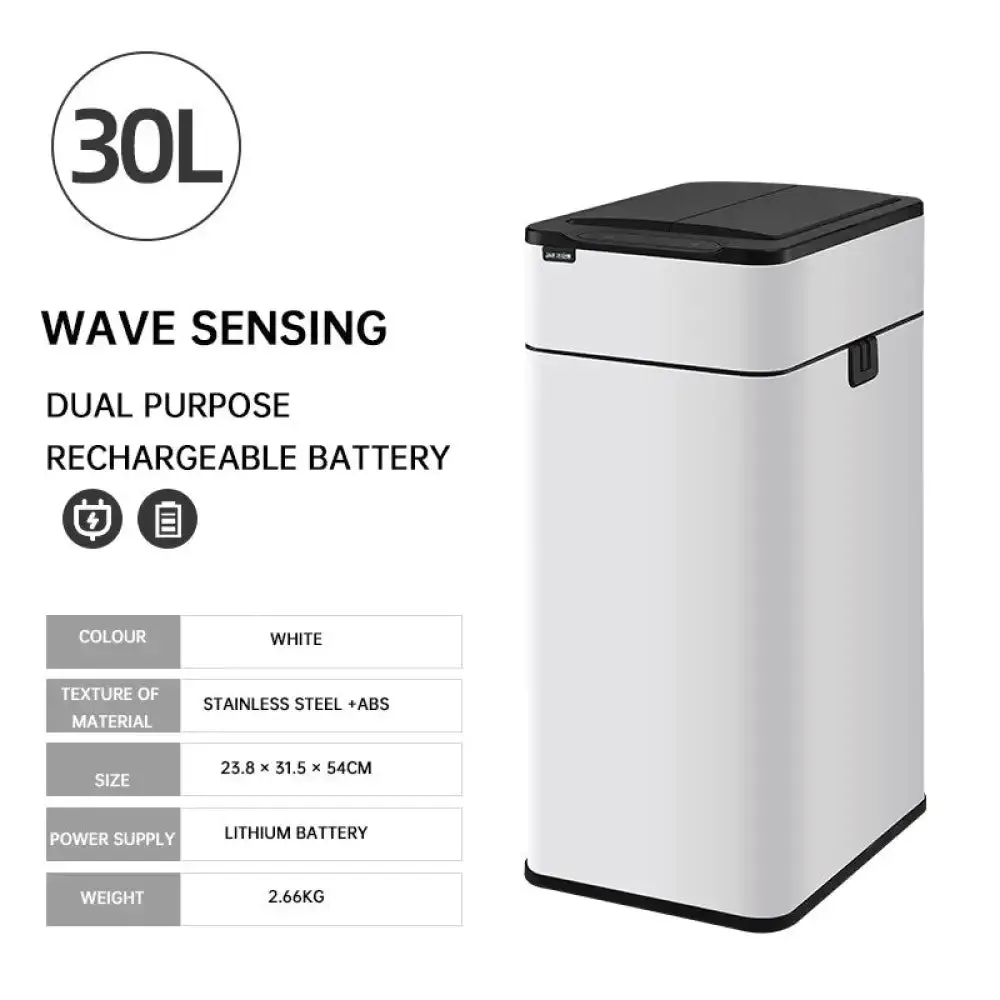 Automatic Smart Large Capacity Induction Trash can with Lid for Kitchen, Living Room