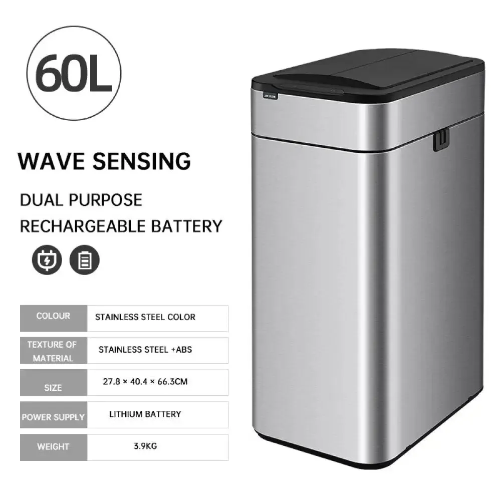 Automatic Smart Large Capacity Induction Trash can with Lid for Kitchen, Living Room