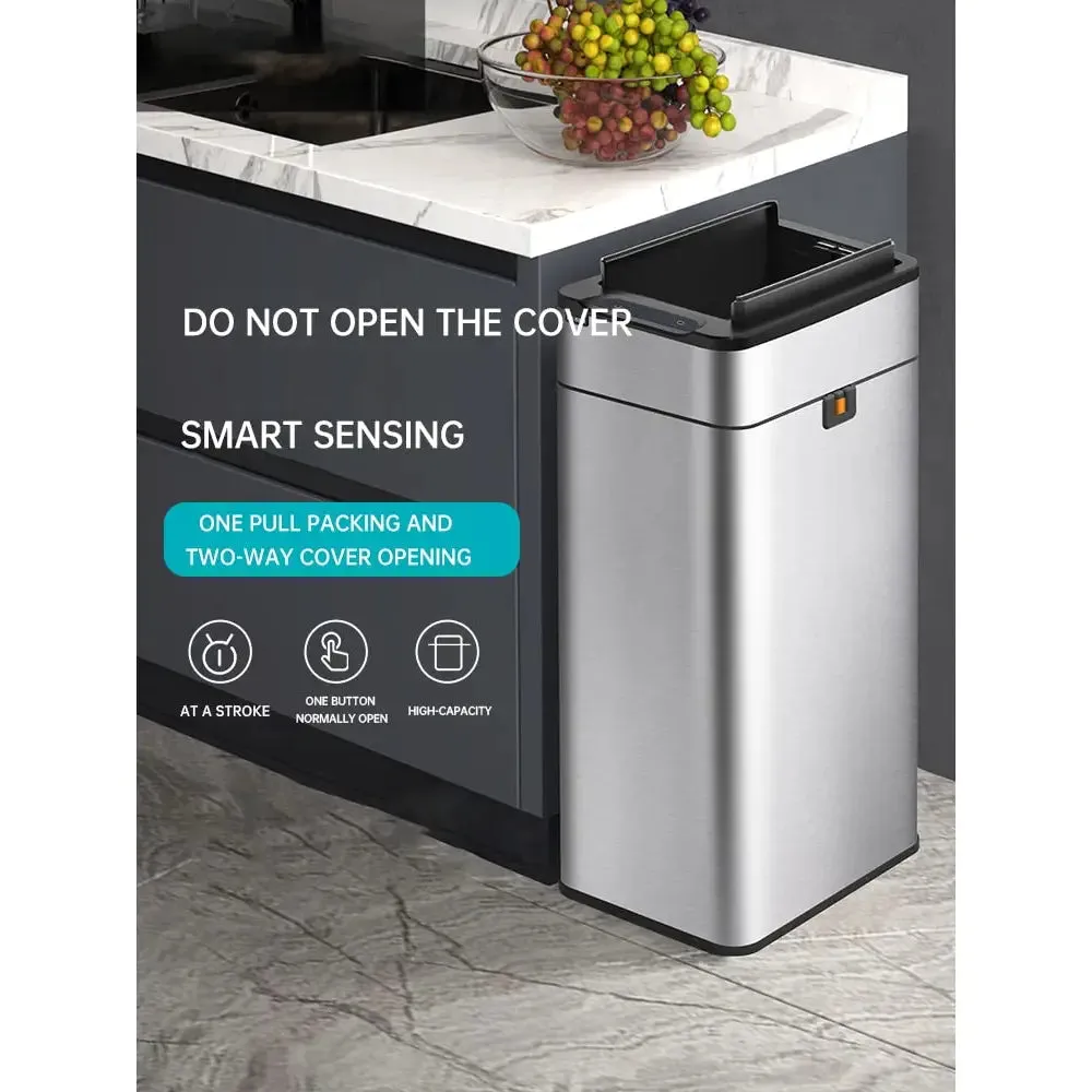 Automatic Smart Large Capacity Induction Trash can with Lid for Kitchen, Living Room