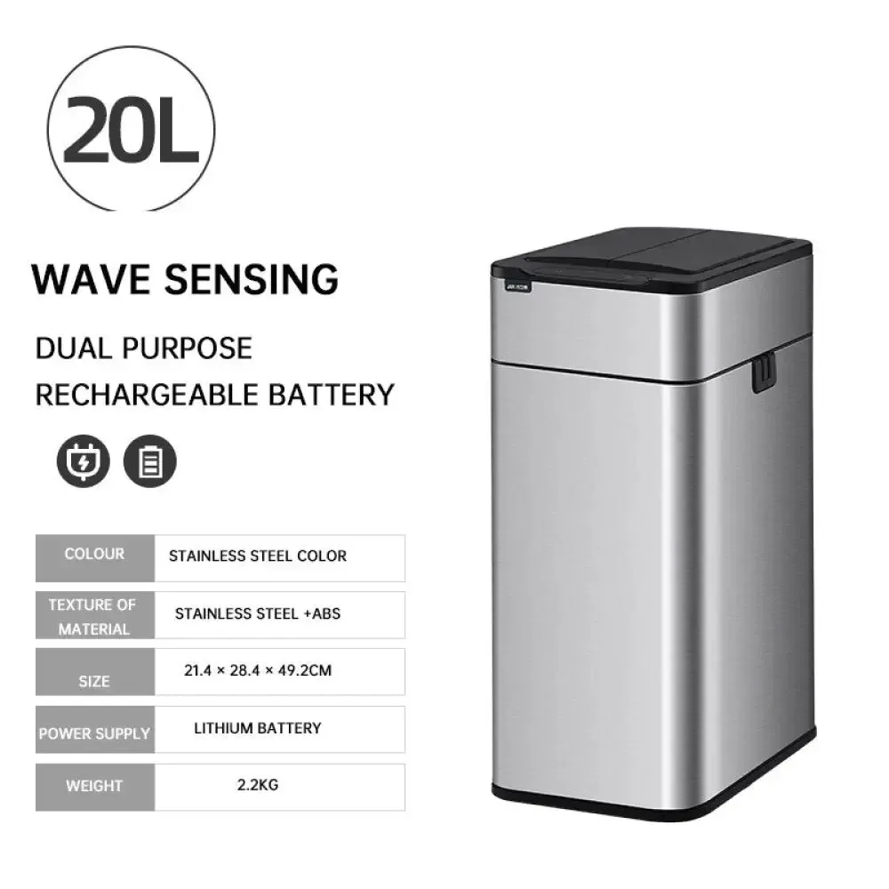 Automatic Smart Large Capacity Induction Trash can with Lid for Kitchen, Living Room
