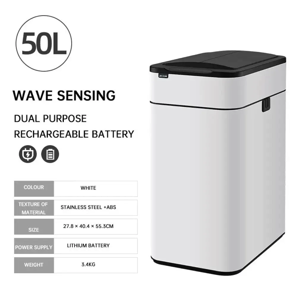 Automatic Smart Large Capacity Induction Trash can with Lid for Kitchen, Living Room