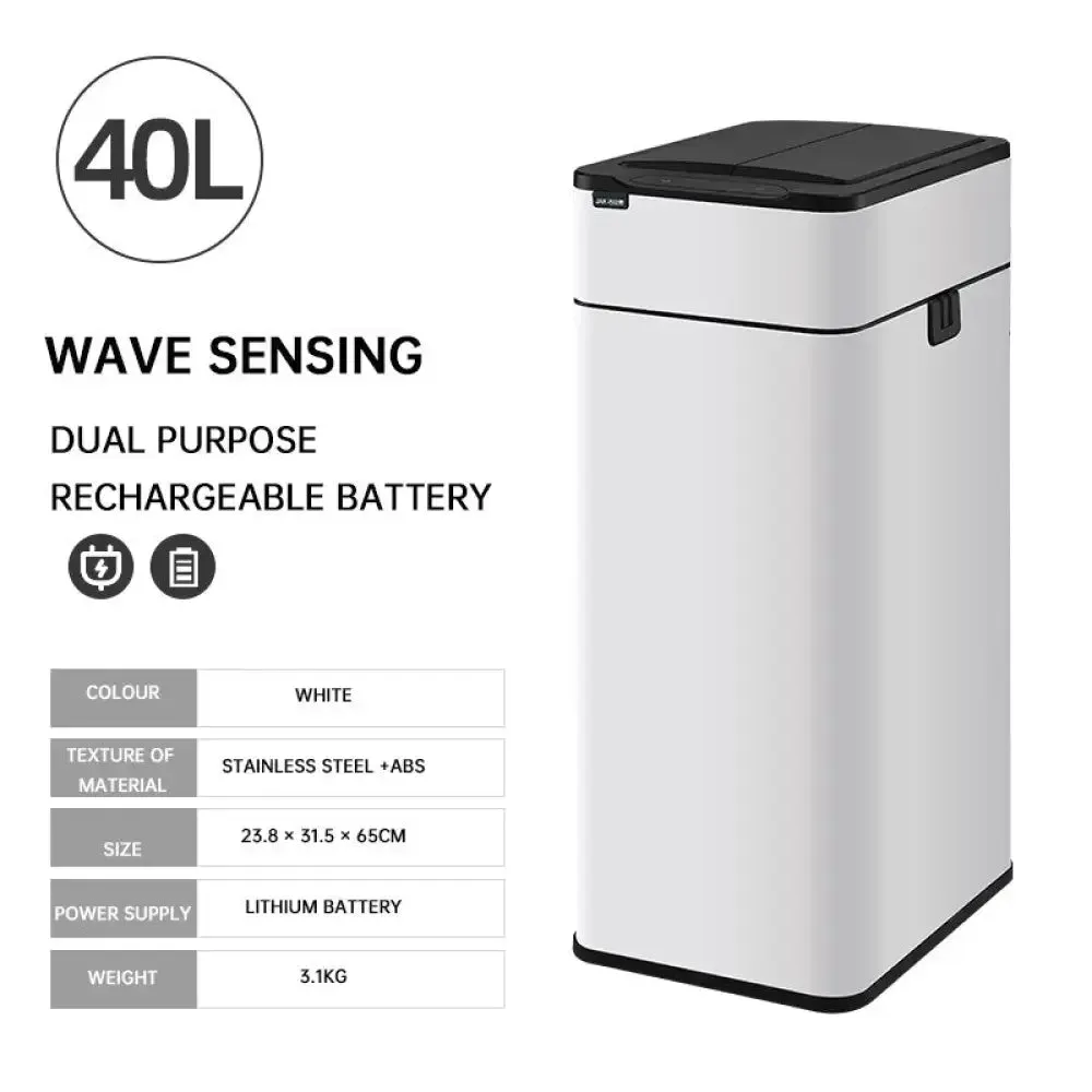 Automatic Smart Large Capacity Induction Trash can with Lid for Kitchen, Living Room