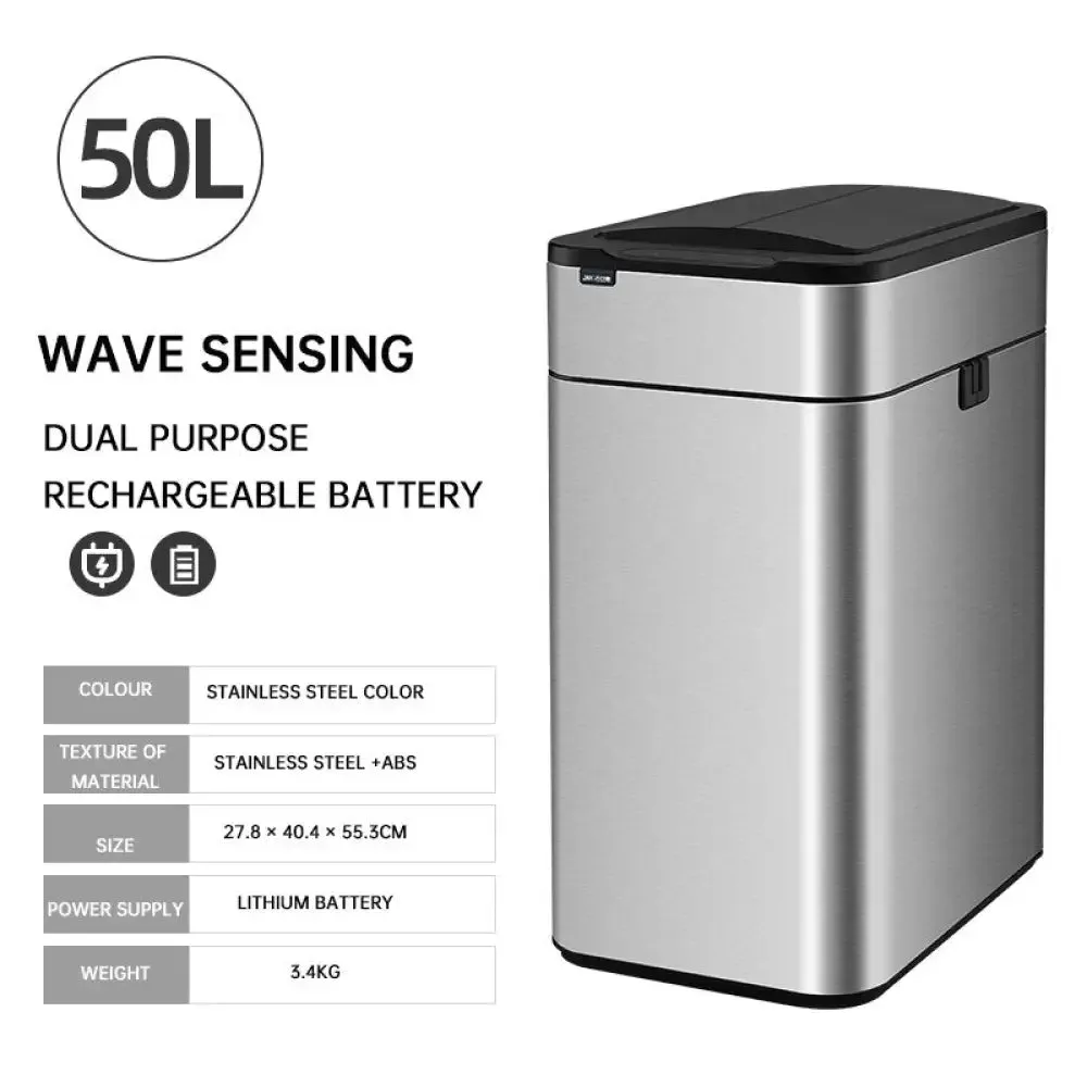 Automatic Smart Large Capacity Induction Trash can with Lid for Kitchen, Living Room