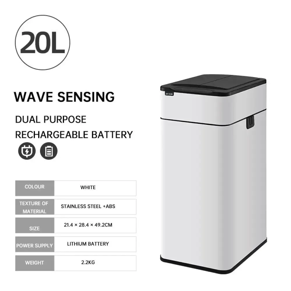 Automatic Smart Large Capacity Induction Trash can with Lid for Kitchen, Living Room