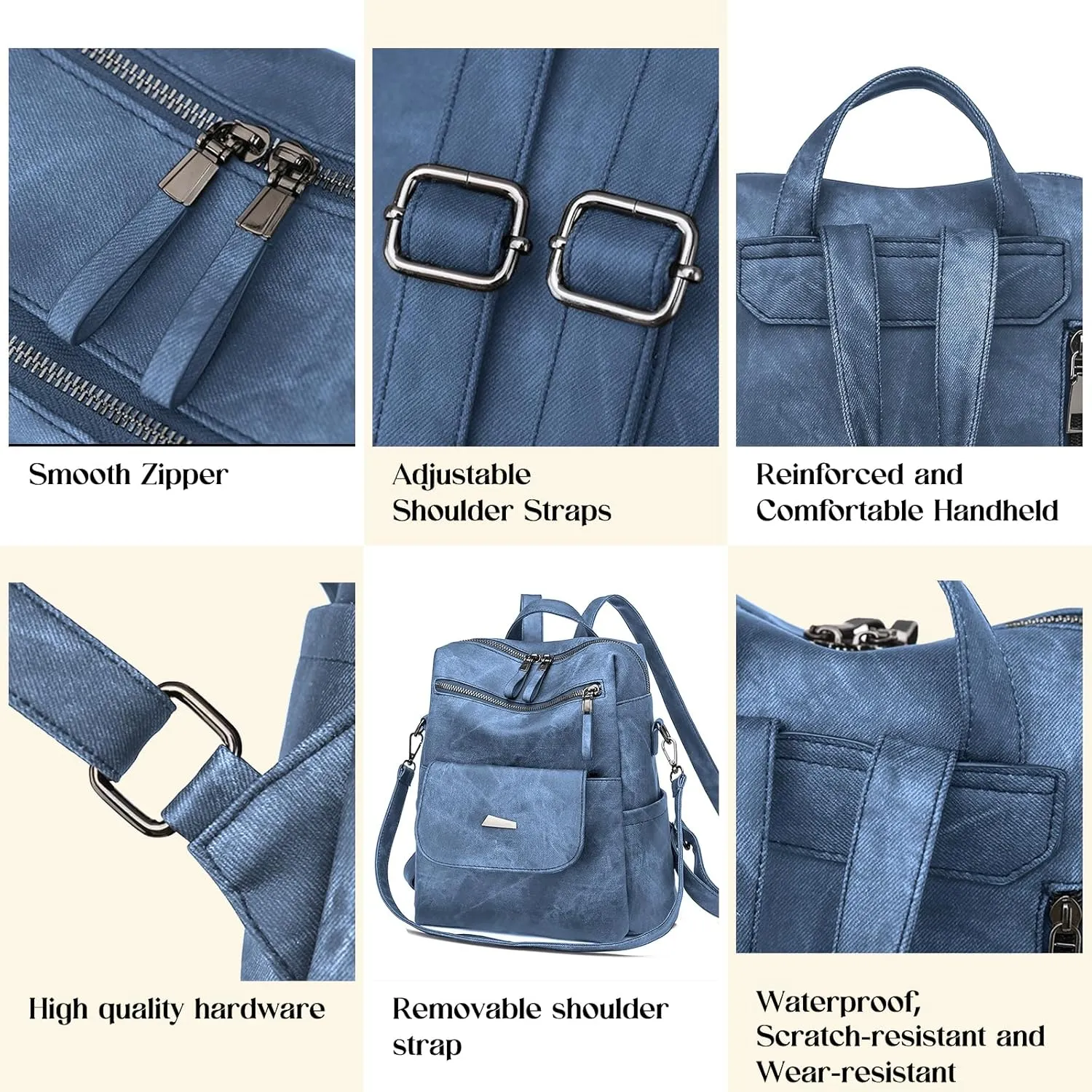 Backpack Purse for Women, Women Backpack Purse Small Leather Waterproof Anti-theft Shoulder Bags Handbags Ladies