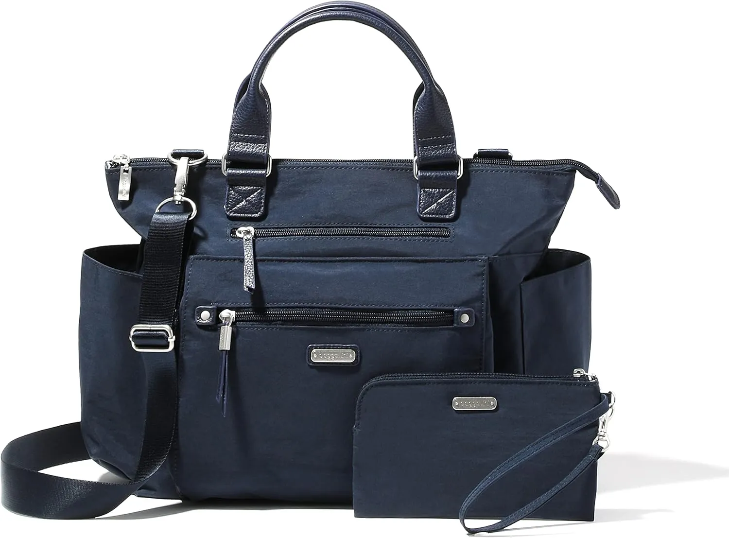 Baggallini 3-in-1 Convertible Backpack with RFID Phone Wristlet French Navy One Size