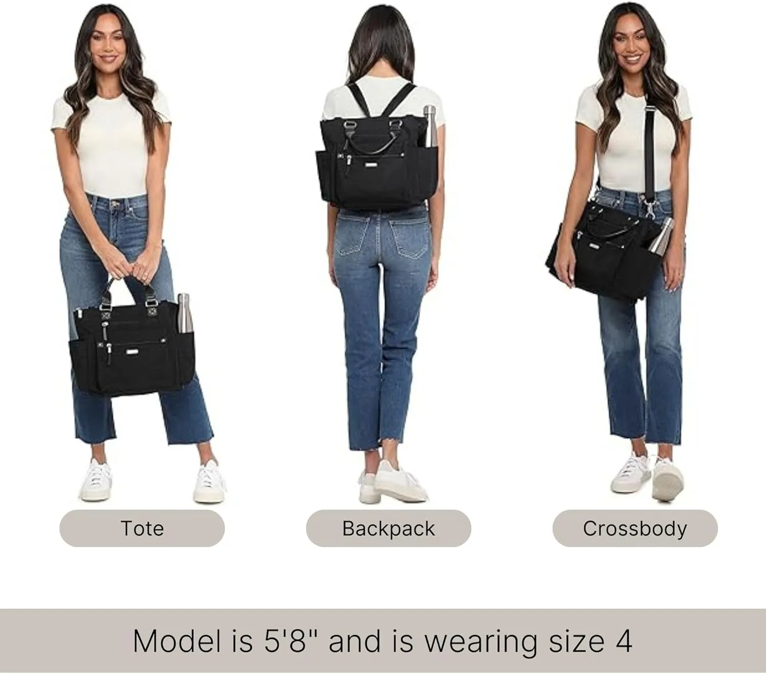 Baggallini 3-in-1 Convertible Backpack with RFID Phone Wristlet French Navy One Size