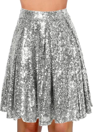 Black Suede Skirt Women's Fashion High Waist Pleated Solid Color Short Skirt Loose Sequin Skirt Pleated Midi