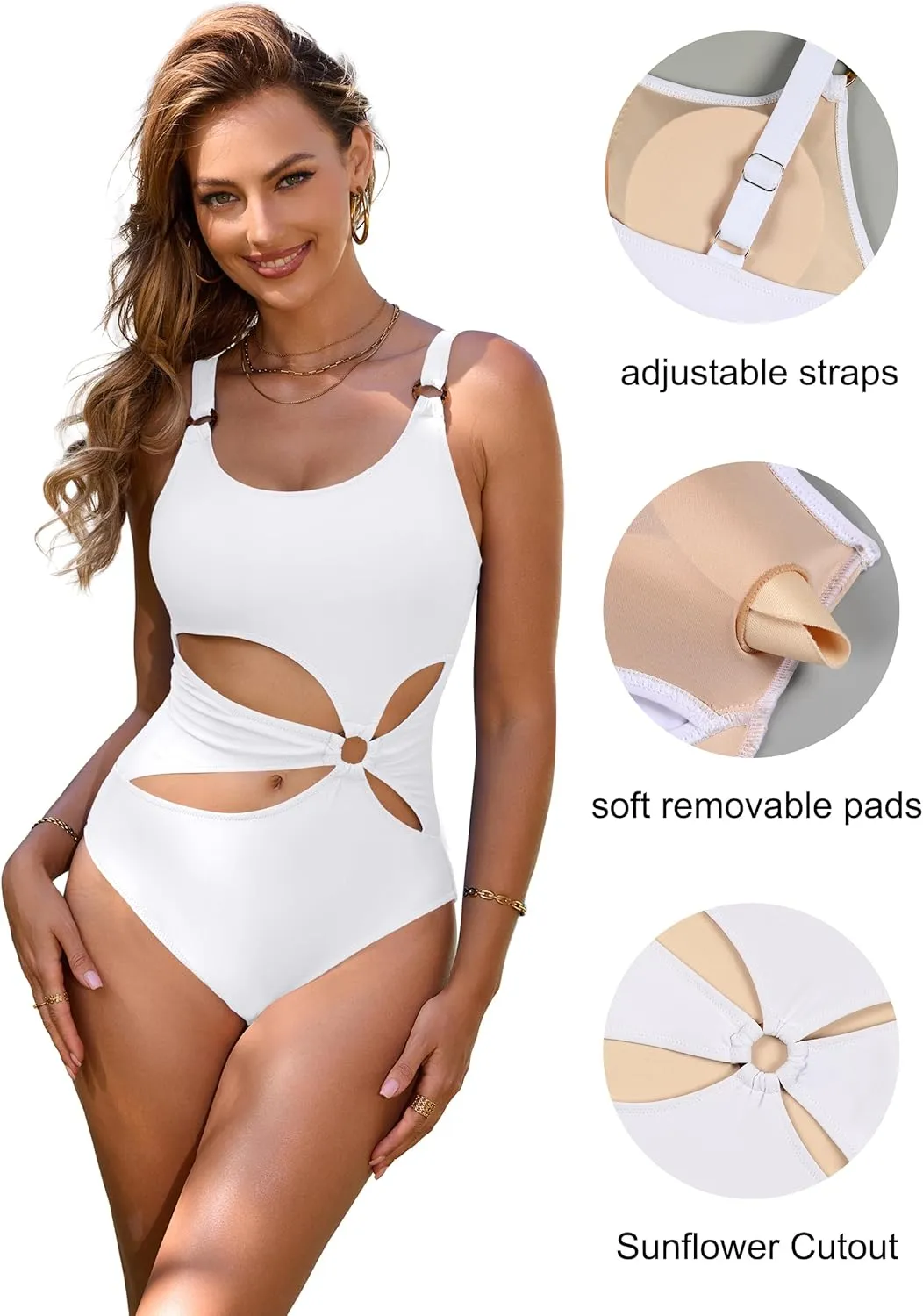 Blooming Jelly Womens Sexy One Piece Swimsuit Cut Out Monokini Swimsuits Slimming Bathing Suit Cheeky High Cut Swimwear