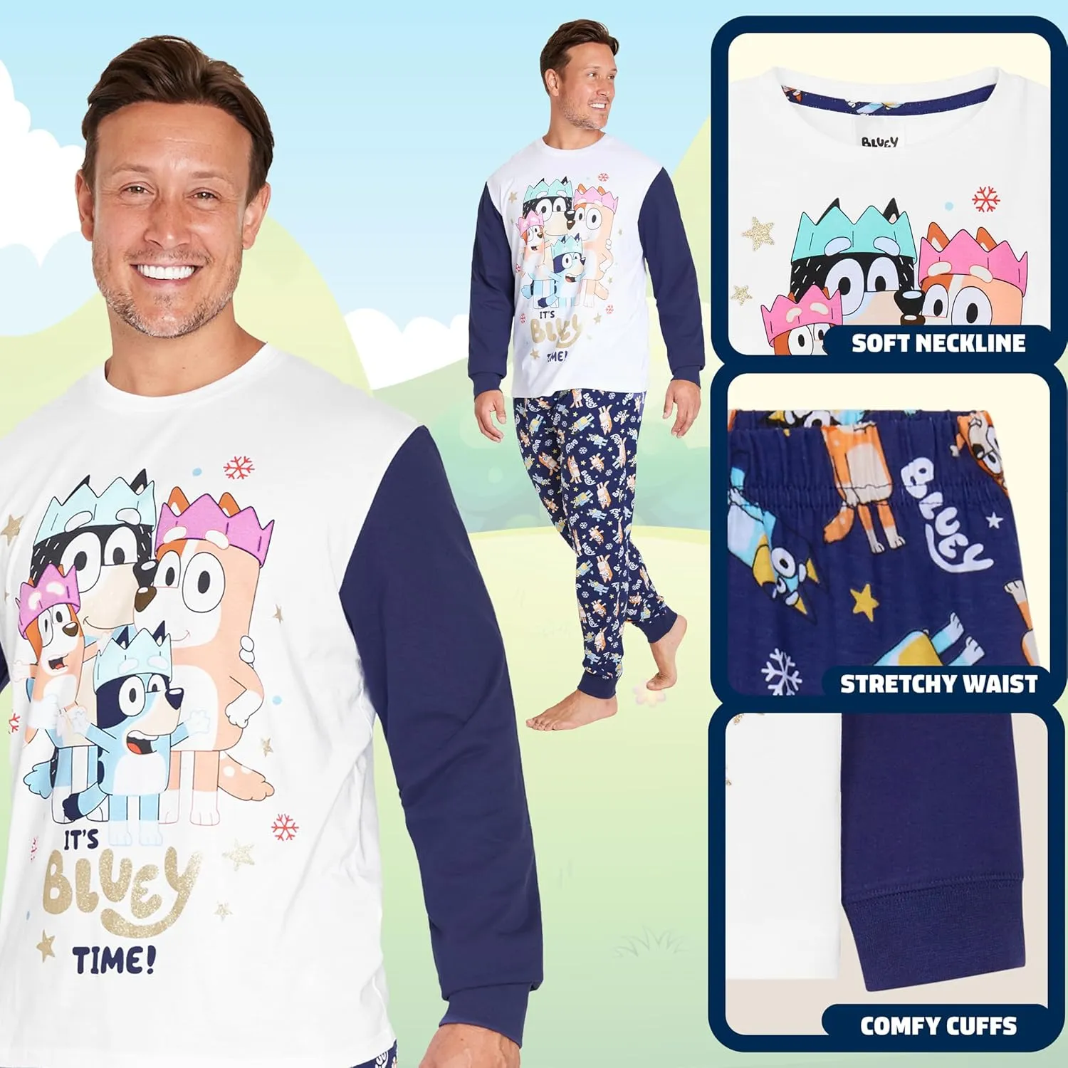 Bluey Pajamas for Family Matching PJs Lounge Set Children Men Women