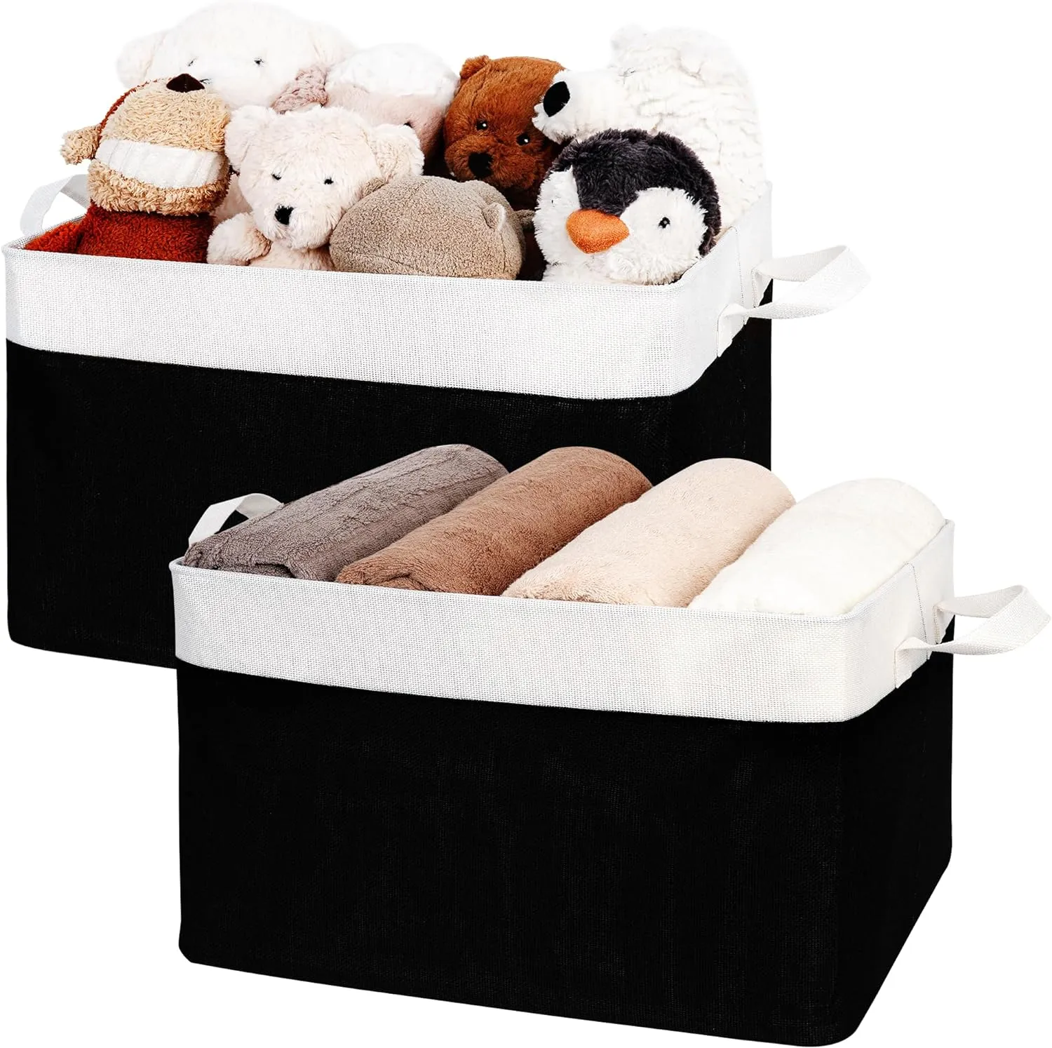Blushbees Storage Baskets with Metal Frame for Organizing Wardrobe, Shelves, Bedroom and Closet.