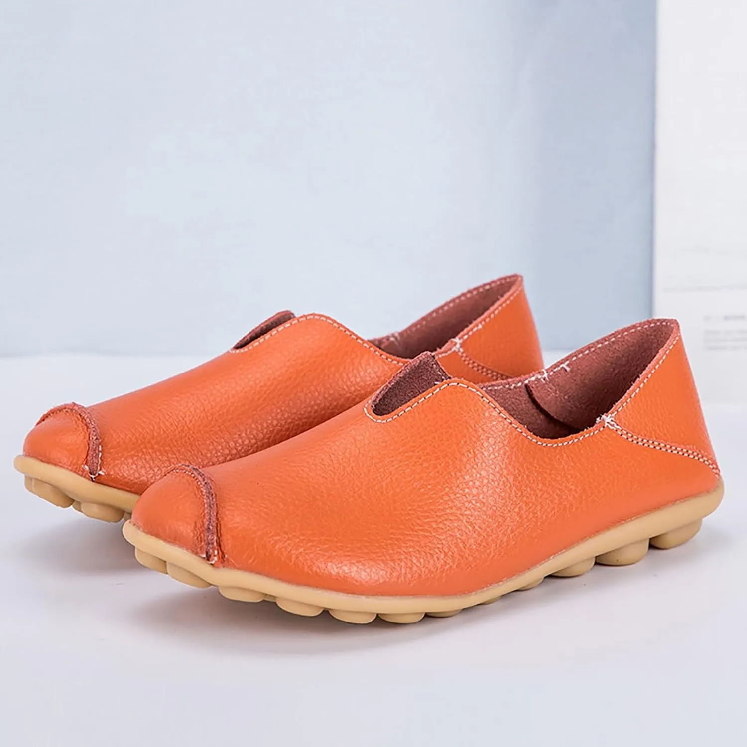 Boat Shoes Women Comfort Walking Sandals Business Casual Non Slip Loafers for Driving Closed Toe Sandals Faux Leather Dressy Loafers