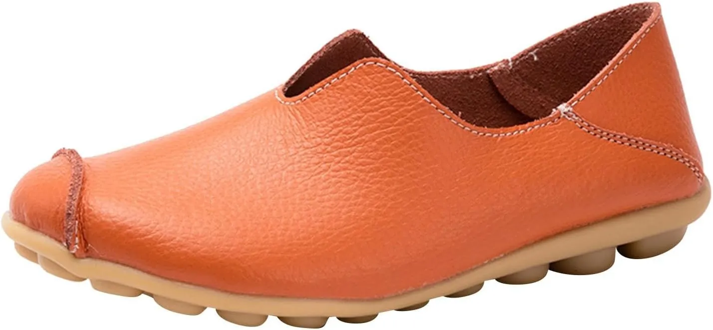 Boat Shoes Women Comfort Walking Sandals Business Casual Non Slip Loafers for Driving Closed Toe Sandals Faux Leather Dressy Loafers