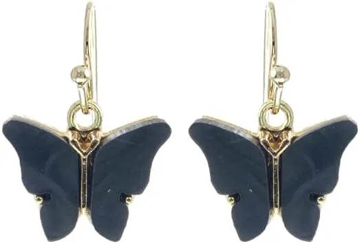 Bohemian Boho Butterfly Drop Dangle Earrings for Women  Beautiful Pastel Colors  Delicate  Dainty - Gift Box Included