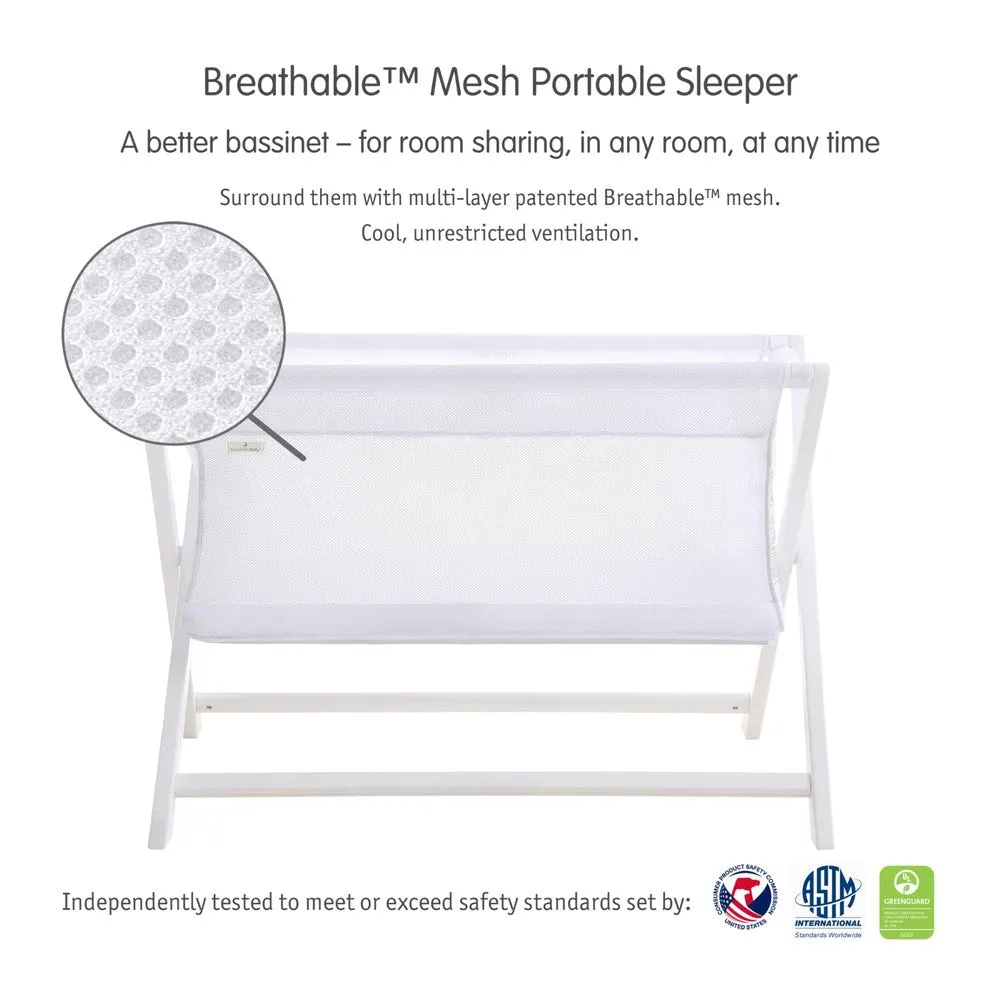 BreathableBaby Breathable Mesh Portable Bassinet - White