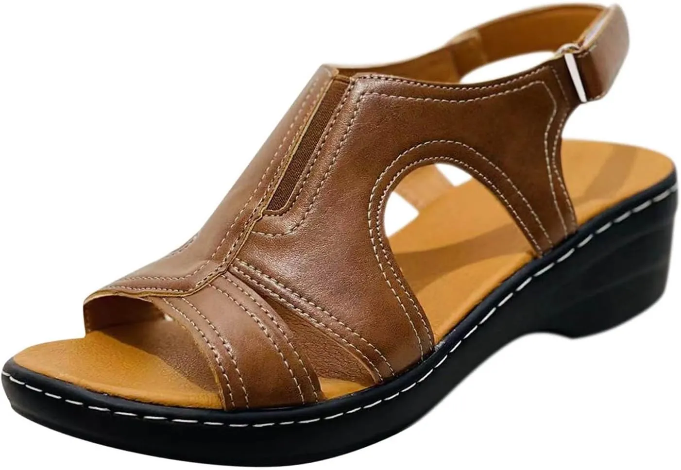 Cathalem Sandals Women Comfortable, Sandals Women Orthopedic Wide Toe Box Shoes Arch Support Platform Sandals