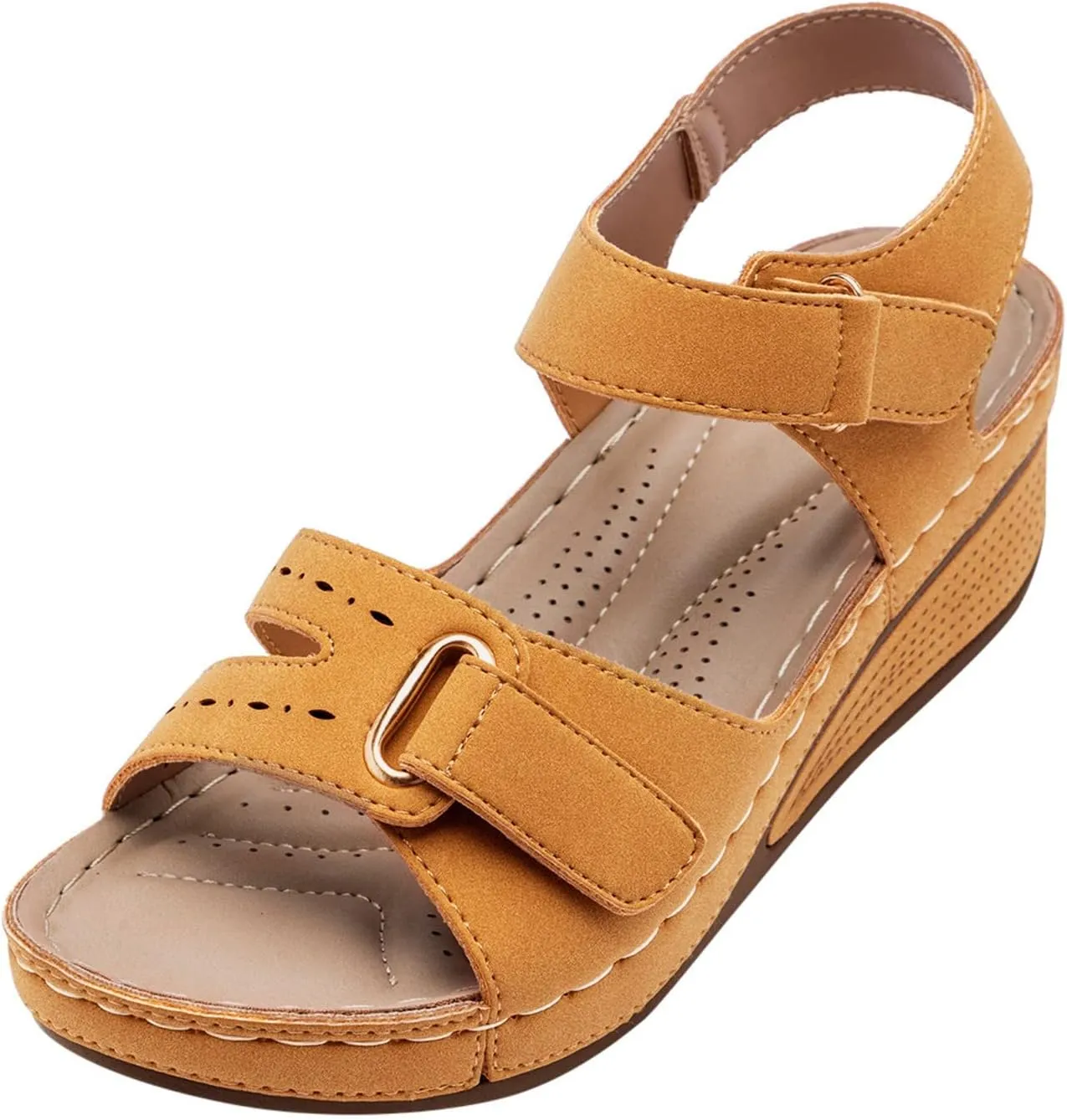 Cathalem Sandals Women Dressy Summer,Womens Walking Sandals with Arch Support Anti-Slip Comfortable Sandals