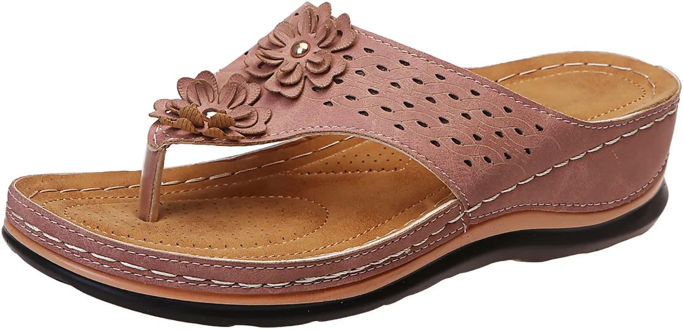 Cathalem Summer Sandals for Women 2024 Women's Orthotic Sandals Arch Support Sandals Comfy Wedge Walking Slippers