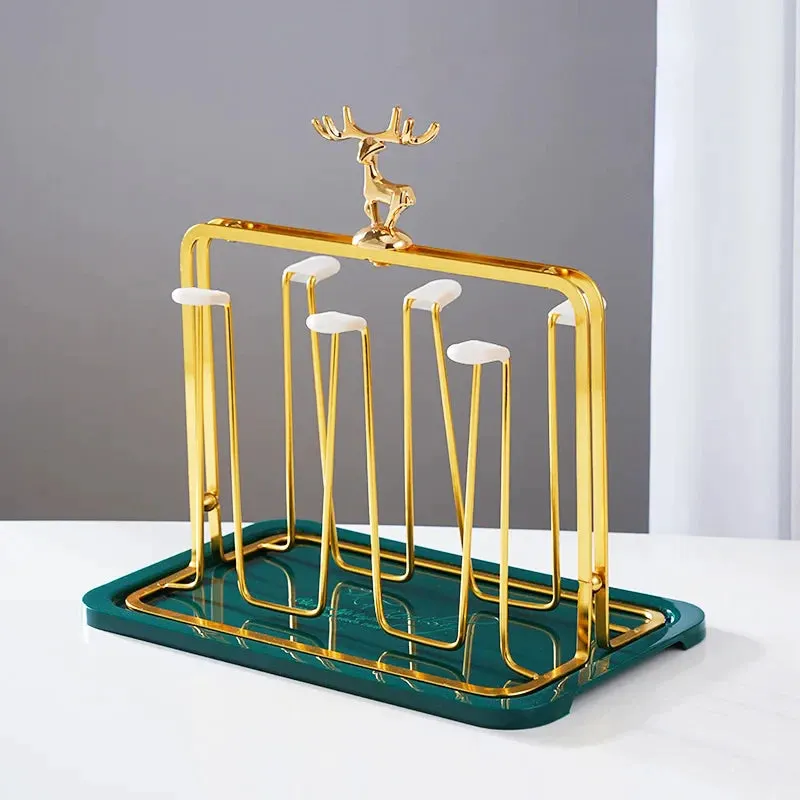 Christmas Reindeer Cup Holder Set for Drying and Displaying Glasses