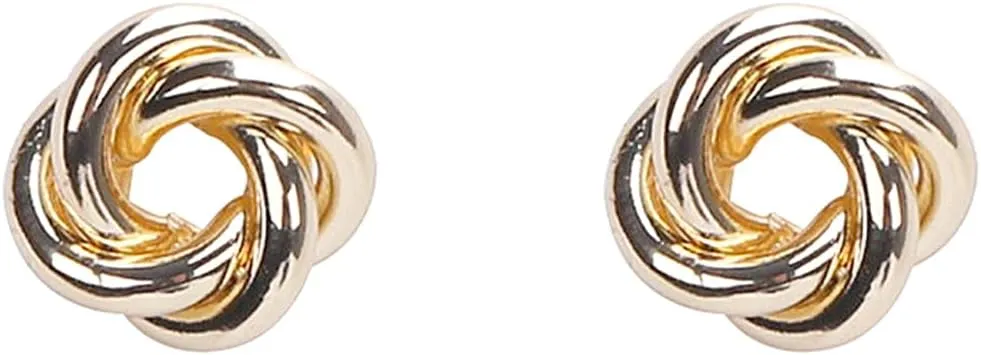 Chunky Gold Knot Statement Stud Earrings for Women Fashion Geometric Irregular Dangle Drop Earrings Twisted Earrings Lightweight Jewelry