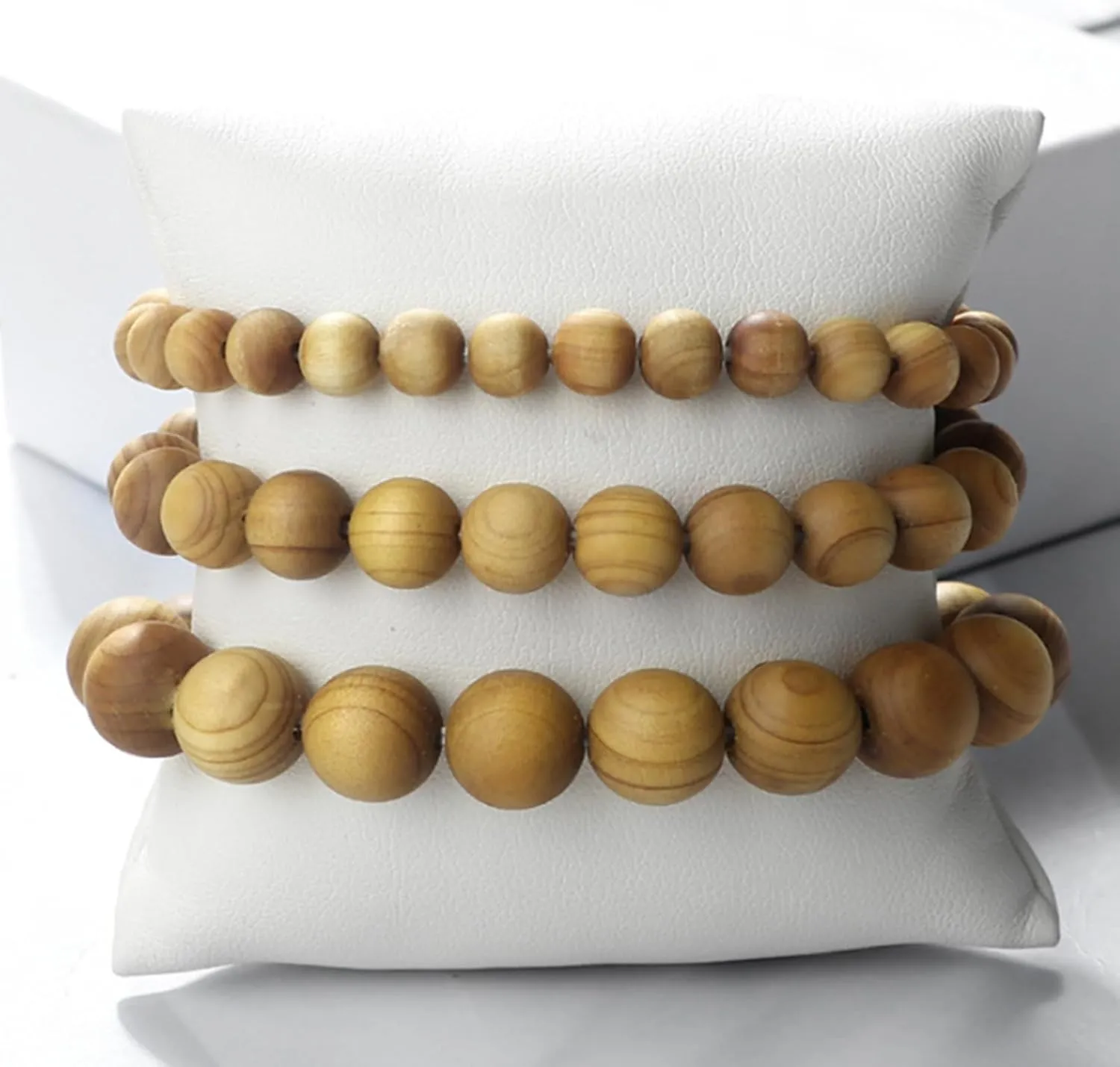 Cliff Cypress Wooden Beads Bracelets for Women Men Handmade Beaded Bracelets 6/8/10mm