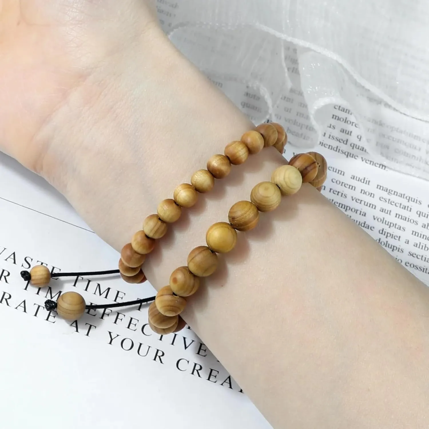 Cliff Cypress Wooden Beads Bracelets Women Men men beaded bracelet Handmade Stretch Bracelets Yoga Jewelry 6/8/10mm