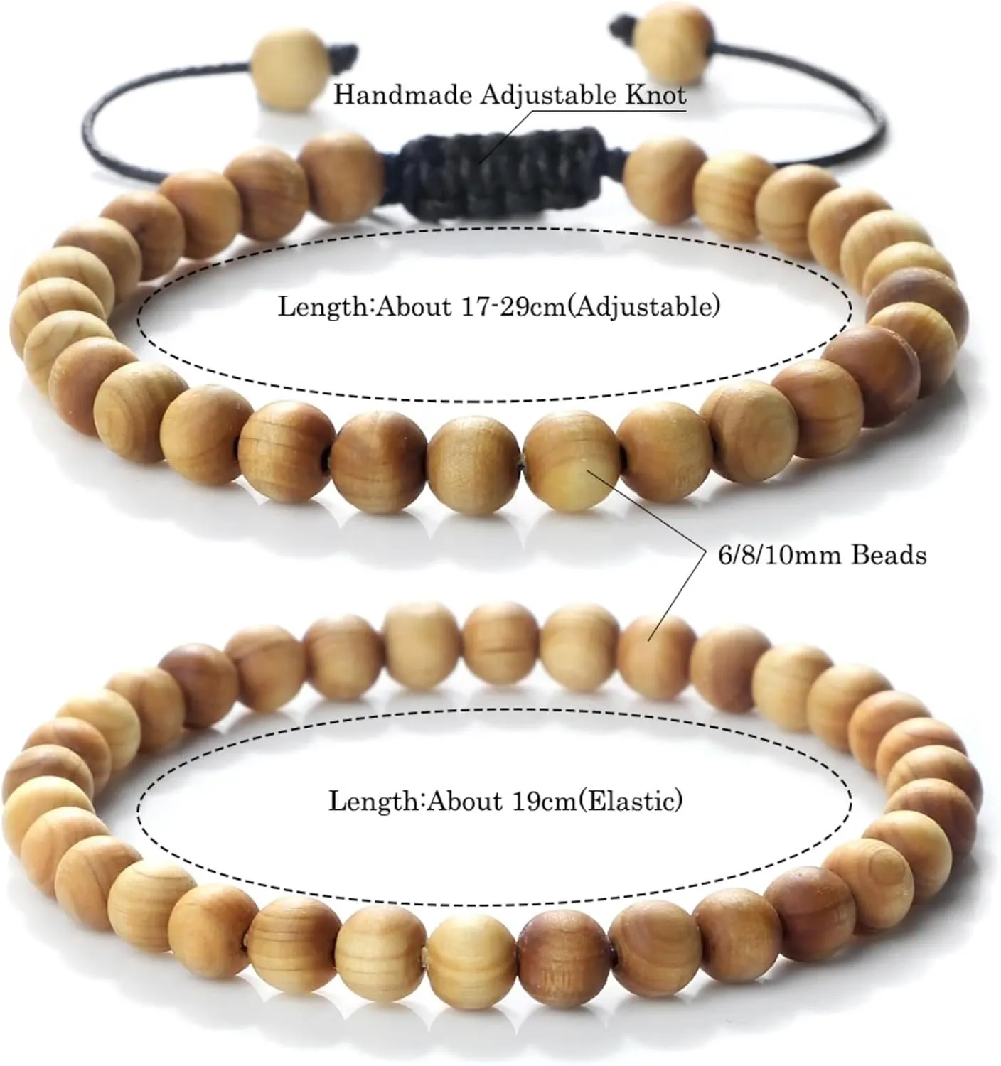 Cliff Cypress Wooden Beads Bracelets Women Men men beaded bracelet Handmade Stretch Bracelets Yoga Jewelry 6/8/10mm