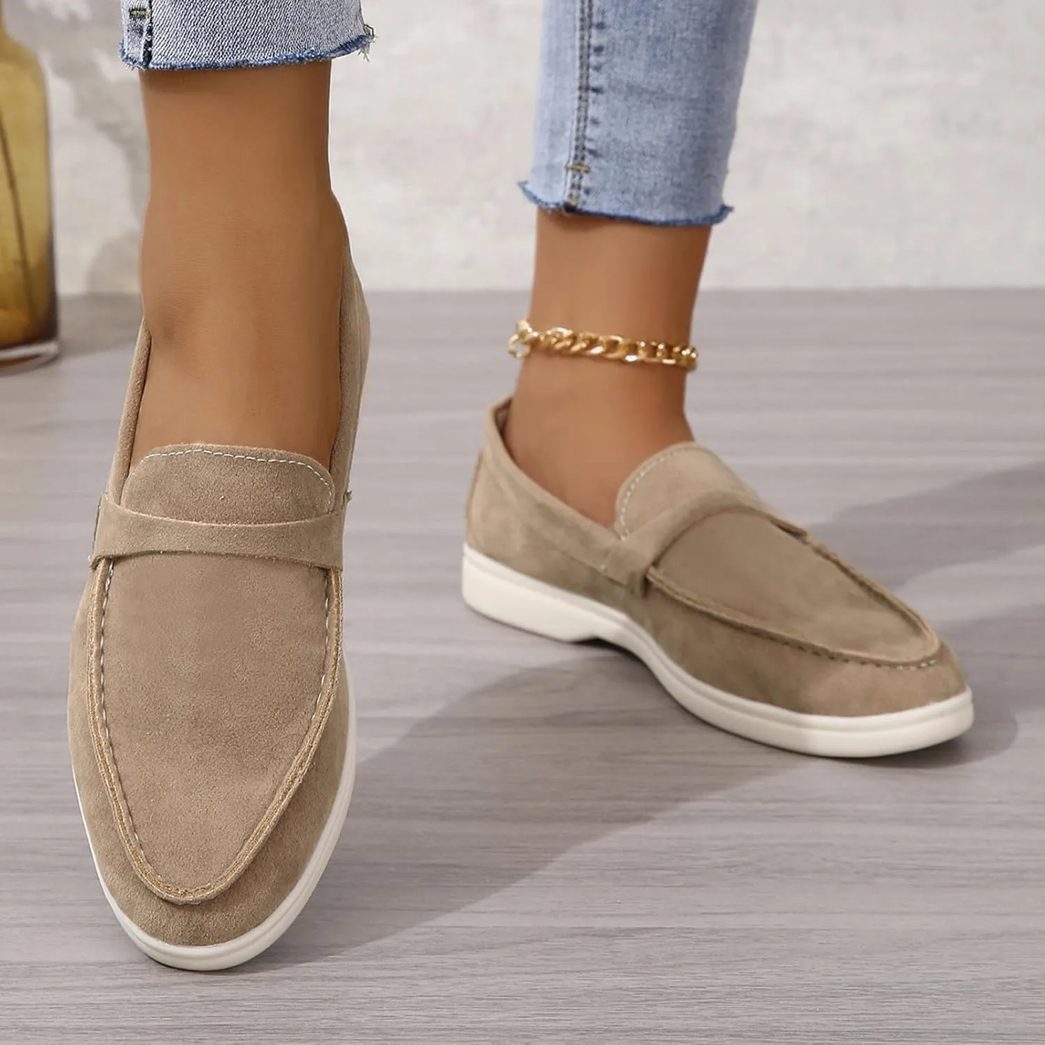 Comfy Loafers for Women, Penny Loafers Heeled Slip On Business Casual Shoes Driving Moccasins for Dressy Work School