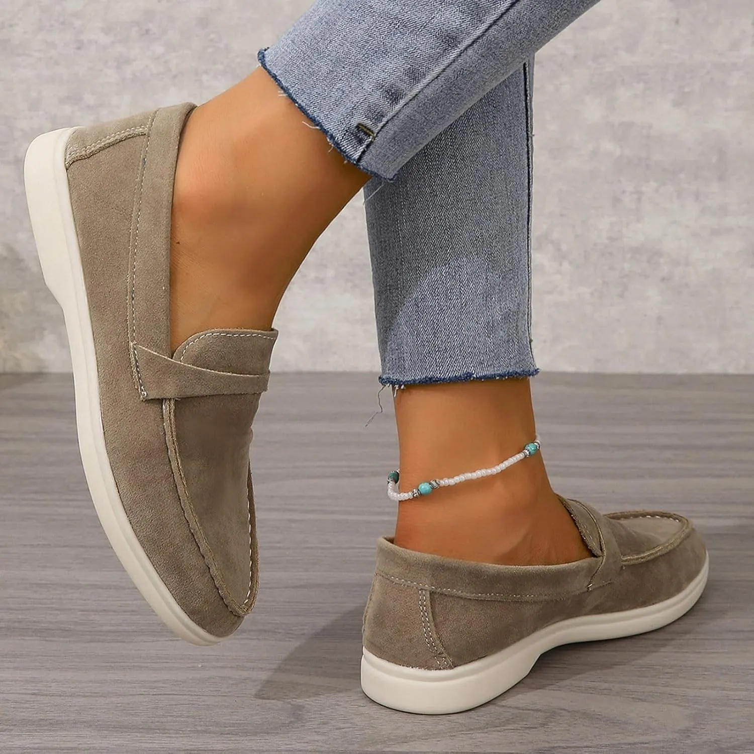 Comfy Loafers for Women, Penny Loafers Heeled Slip On Business Casual Shoes Driving Moccasins for Dressy Work School