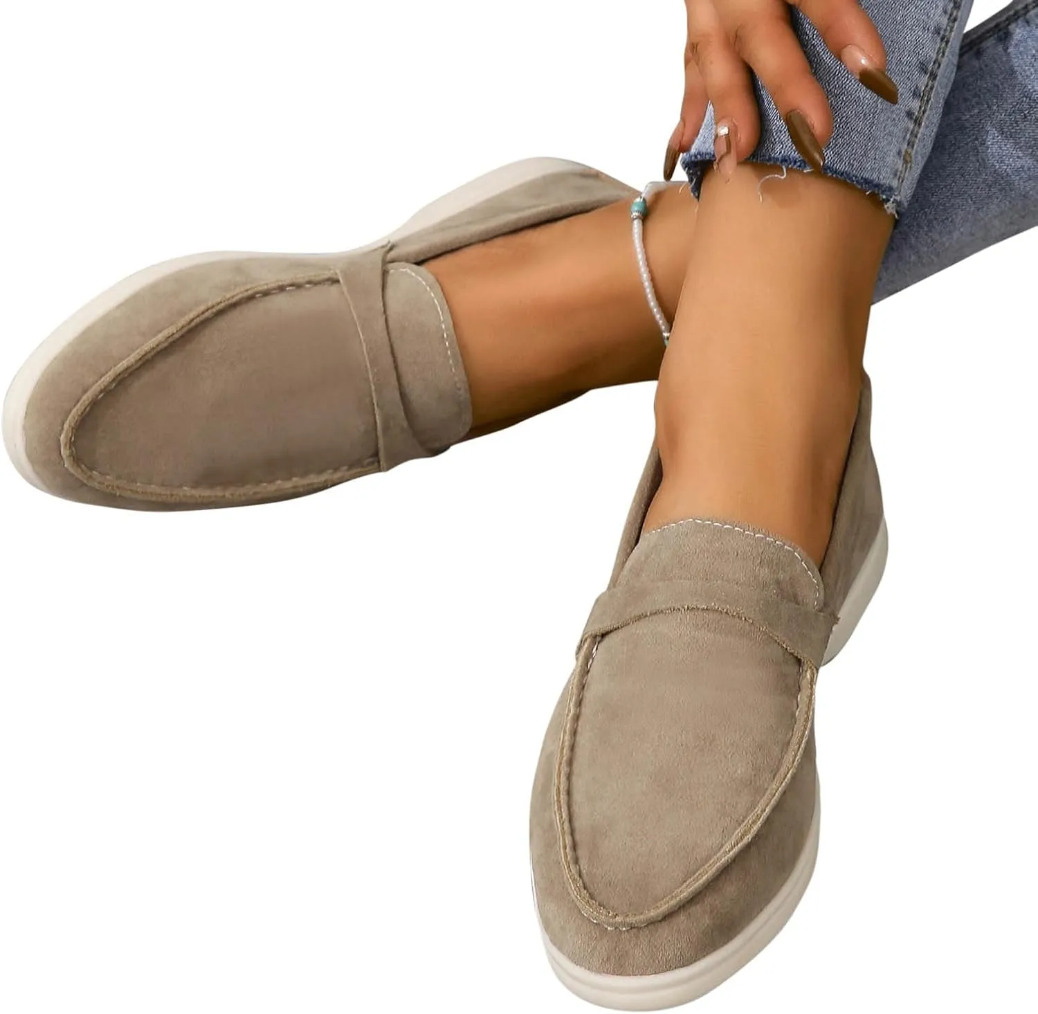 Comfy Loafers for Women, Penny Loafers Heeled Slip On Business Casual Shoes Driving Moccasins for Dressy Work School