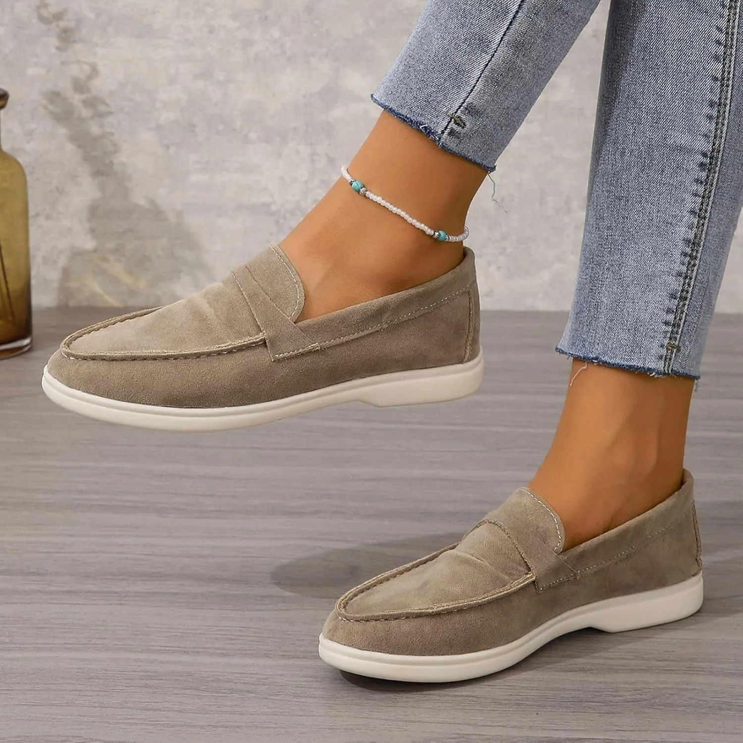 Comfy Loafers for Women, Penny Loafers Heeled Slip On Business Casual Shoes Driving Moccasins for Dressy Work School