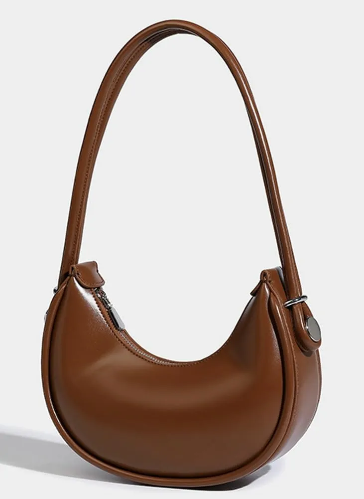 Crescent Purses for Women Shoulder Tote Bag Y2k PU Leather Handbags Small Dumpling Top Handle Satchel