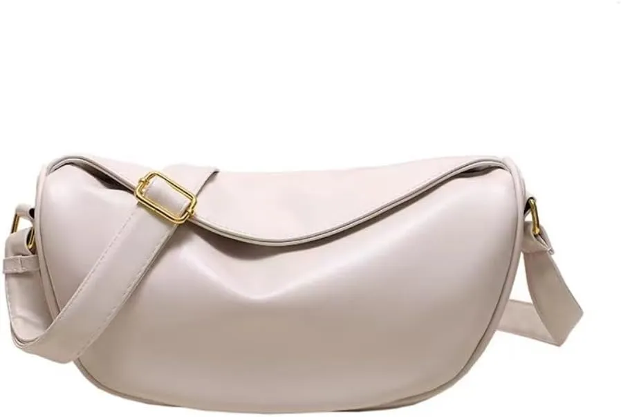 Crossbody Bag for Women Large PU Leather Shoulder Purse Casual Hobo Crossbody Handbag Crescent Bags Satchel Dumpling Bag