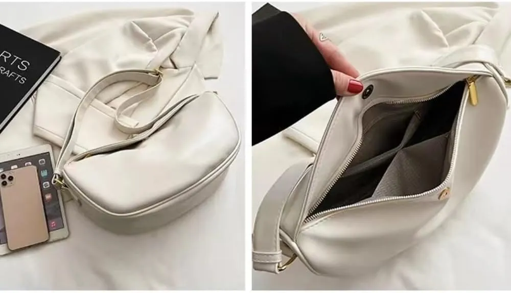 Crossbody Bag for Women Large PU Leather Shoulder Purse Casual Hobo Crossbody Handbag Crescent Bags Satchel Dumpling Bag